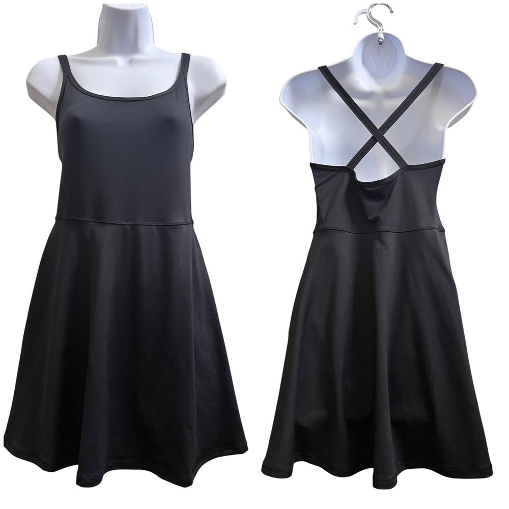 Z By Zella Black Cross Back Built in Shorts Athletic Dress Size Small Pickleball